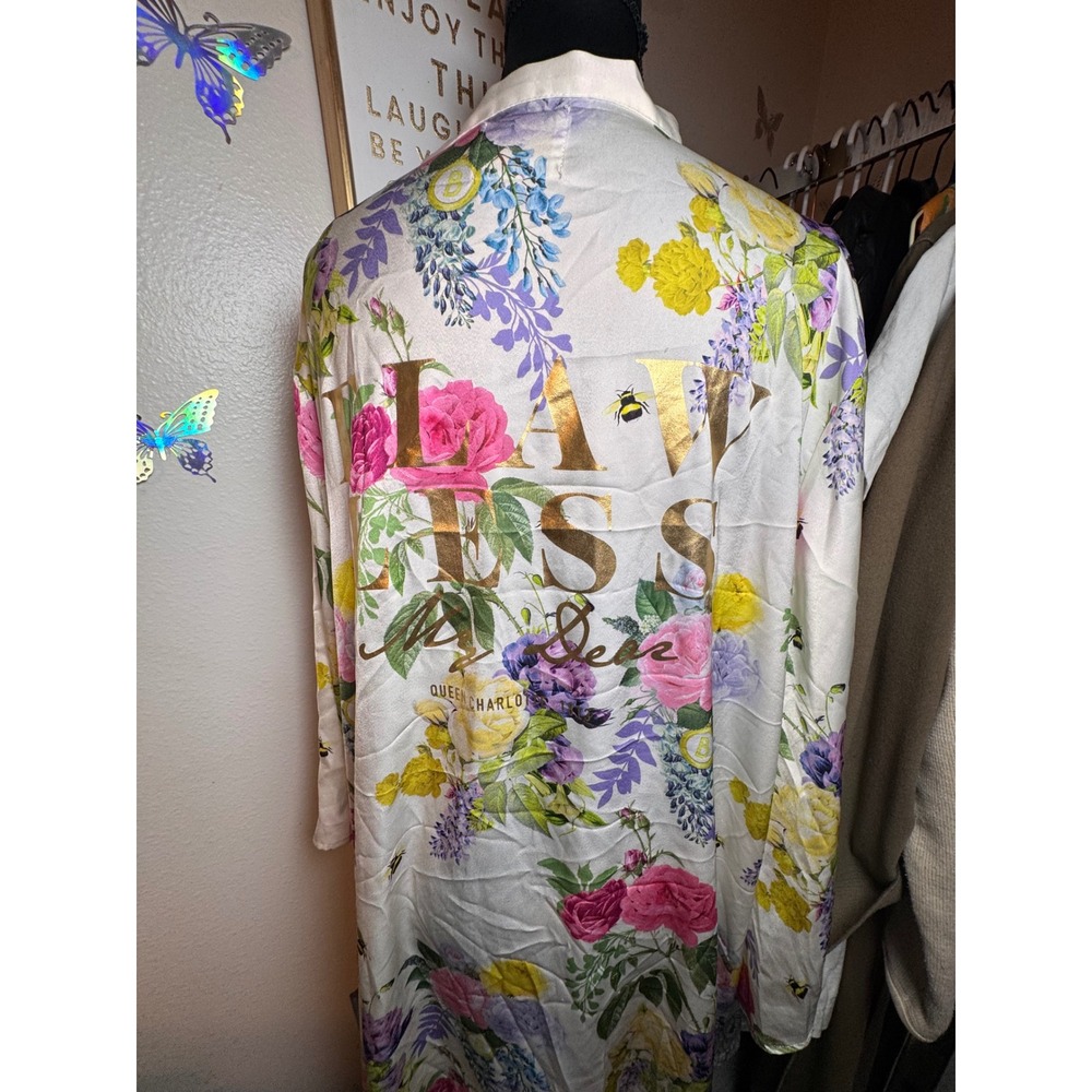 Netflix Bridgerton Queen Charlotte Floral Robe Flawless My Dear missing tie - Picture 2 of 9